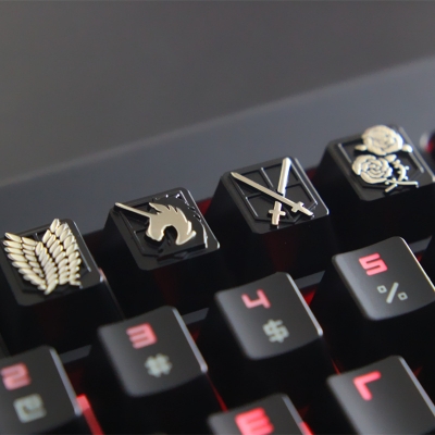 Attack on Titan Artisan Zinc Aluminum Alloy Keycaps for MX Switch Mechanical Keyboard R4 Height Custom ESC Keycap